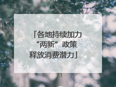 各地持续加力“两新”政策 释放消费潜力